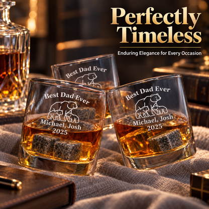 Gift for Father – Slick Decanter Set with 2 Glasses, 9 Whiskey Stones & Wooden Box – image 20