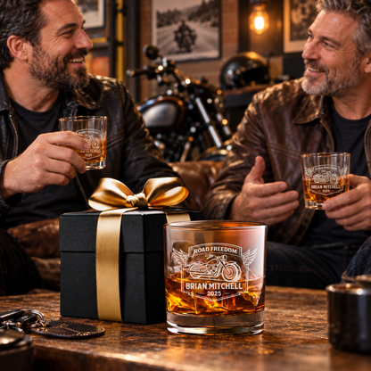 Gift for Car & Motorcycle Enthusiasts – Slick Decanter Set with 2 Glasses, 9 Whiskey Stones & Wooden Box – image 19