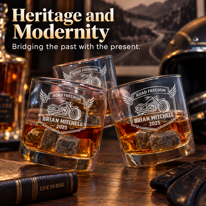 Gift for Car & Motorcycle Enthusiasts – Slick Decanter Set with 2 Glasses, 9 Whiskey Stones & Wooden Box – image 20