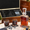 Human Resources Company Gifts – Slick Decanter Set with 2 Glasses, 9 Whiskey Stones & Wooden Box