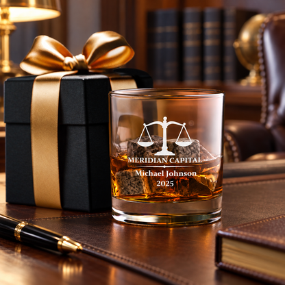 Legal Company Gifts – Slick Decanter Set with 2 Glasses, 9 Whiskey Stones & Wooden Box – image 06