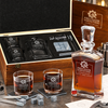 Manufacturing Company Gifts – Slick Decanter Set with 2 Glasses, 9 Whiskey Stones & Wooden Box
