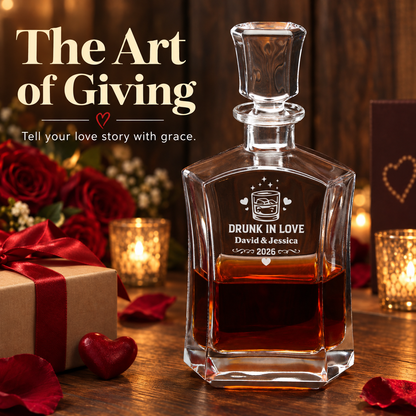 Valentine's Day Gift – Slick Decanter Set with 2 Glasses, 9 Whiskey Stones & Wooden Box – image 18