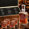 Birthday Gift – Slick Decanter Set with 4 Glasses & Wooden Box