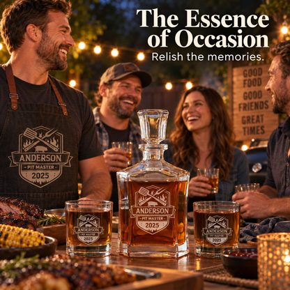 Gift for Grillmasters – Slick Decanter Set with 4 Glasses & Wooden Box – image 09