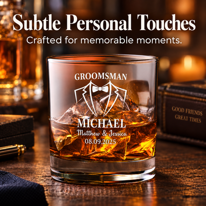Groomsman Gift – Slick Decanter Set with 4 Glasses & Wooden Box – image 20