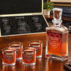 Healthcare Company Gifts – Slick Decanter Set with 4 Glasses & Wooden Box