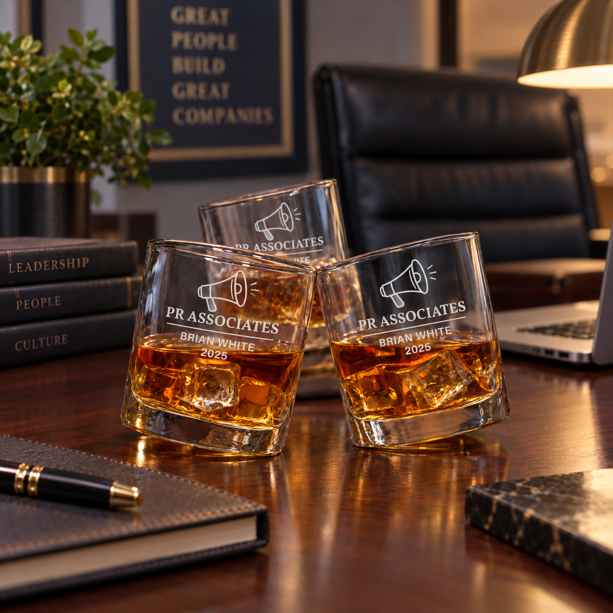 Human Resources Company Gifts – Slick Decanter Set with 4 Glasses & Wooden Box product image