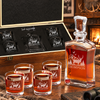 Gift for Hunters – Slick Decanter Set with 4 Glasses & Wooden Box