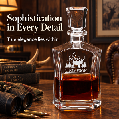 Gift for Hunters – Slick Decanter Set with 4 Glasses & Wooden Box – image 16
