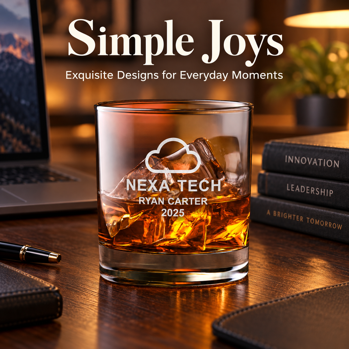 Technology Company Gifts – Slick Decanter Set with 4 Glasses & Wooden Box – image 18