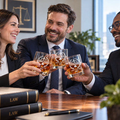 Legal Company Gifts – Slick Decanter Set with 4 Glasses & Wooden Box – image 17