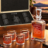 Retirement Gift – Slick Decanter Set with 4 Glasses & Wooden Box