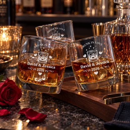 Valentine's Day Gift – Slick Decanter Set with 4 Glasses & Wooden Box – image 06