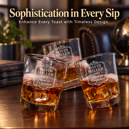 Birthday Gift – Square Decanter Set with 4 Glasses & Wooden Box – image 18