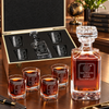 Human Resources Company Gifts – Square Decanter Set with 4 Glasses & Wooden Box