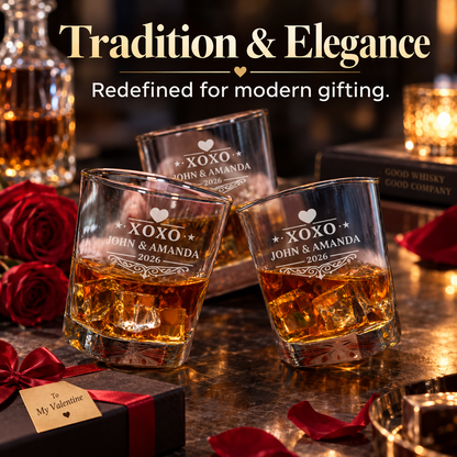 Valentine's Day Gift – Square Decanter Set with 4 Glasses & Wooden Box – image 18