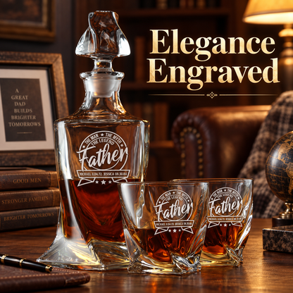 Gift for Father – Twisted Decanter Set with 2 Glasses, 2 Whiskey Balls & Wooden Box – image 12