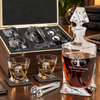 Finance Company Gifts – Twisted Decanter Set with 2 Glasses, 2 Whiskey Balls & Wooden Box