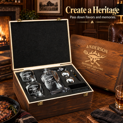 Gift for Grillmasters – Twisted Decanter Set with 2 Glasses, 2 Whiskey Balls & Wooden Box – image 20