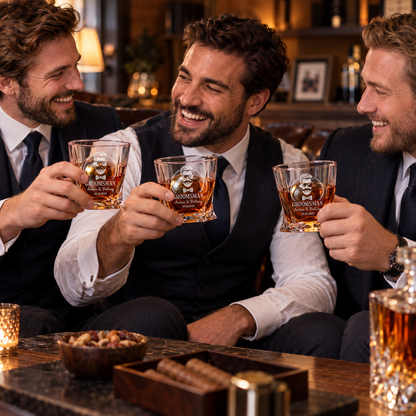 Groomsman Gift – Twisted Decanter Set with 2 Glasses, 2 Whiskey Balls & Wooden Box – image 19