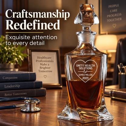 Healthcare Company Gifts – Twisted Decanter Set with 2 Glasses, 2 Whiskey Balls & Wooden Box – image 18