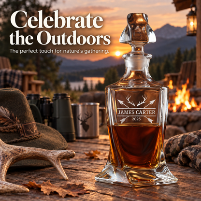 Gift for Hunters – Twisted Decanter Set with 2 Glasses, 2 Whiskey Balls & Wooden Box – image 18