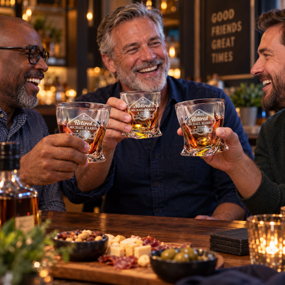 Retirement Gift – Twisted Decanter Set with 2 Glasses, 2 Whiskey Balls & Wooden Box – image 19