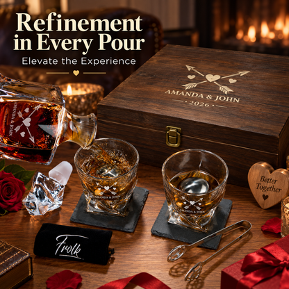 Valentine's Day Gift – Twisted Decanter Set with 2 Glasses, 2 Whiskey Balls & Wooden Box – image 14