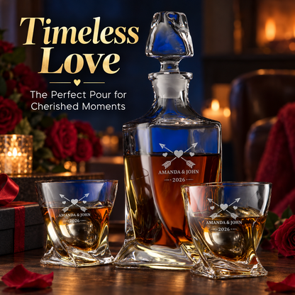 Valentine's Day Gift – Twisted Decanter Set with 2 Glasses, 2 Whiskey Balls & Wooden Box – image 16