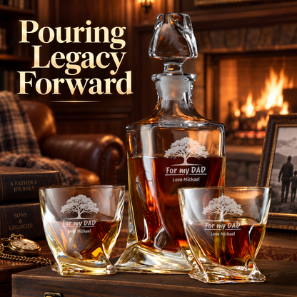 Gift for Father – Twisted Decanter Set with 2 Glasses, 6 Whiskey Bullets & Wooden Box – image 18