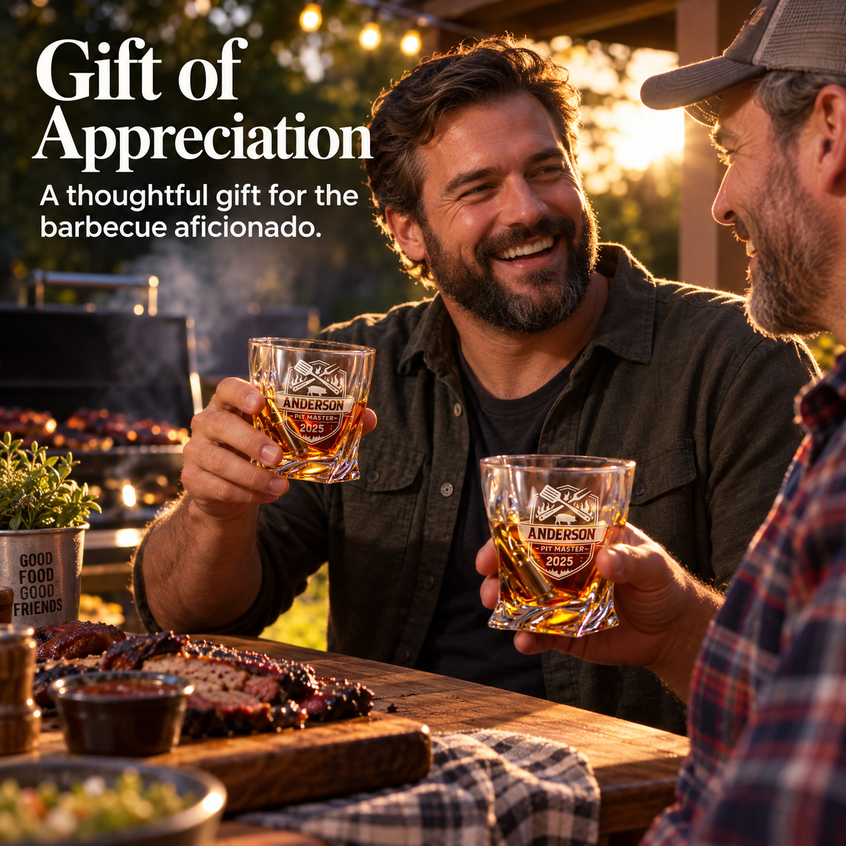 Gift for Grillmasters – Twisted Decanter Set with 2 Glasses, 6 Whiskey Bullets & Wooden Box – image 09