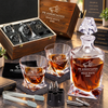 Human Resources Company Gifts – Twisted Decanter Set with 2 Glasses, 6 Whiskey Bullets & Wooden Box