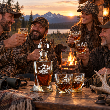 Gift for Hunters – Twisted Decanter Set with 2 Glasses, 6 Whiskey Bullets & Wooden Box – image 13