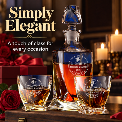Valentine's Day Gift – Twisted Decanter Set with 2 Glasses, 6 Whiskey Bullets & Wooden Box – image 16
