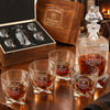 Birthday Gift – Twisted Decanter Set with 4 Glasses & Wooden Box