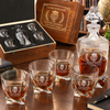 Education Company Gifts – Twisted Decanter Set with 4 Glasses & Wooden Box