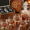 Family Gift – Twisted Decanter Set with 4 Glasses & Wooden Box