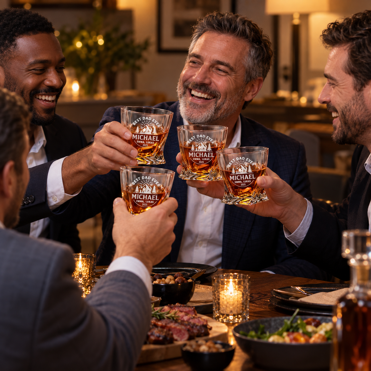 Gift for Father – Twisted Decanter Set with 4 Glasses & Wooden Box product image