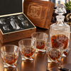 Finance Company Gifts – Twisted Decanter Set with 4 Glasses & Wooden Box