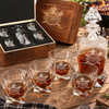 Gift for Grillmasters – Twisted Decanter Set with 4 Glasses & Wooden Box