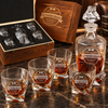 Groomsman Gift – Twisted Decanter Set with 4 Glasses & Wooden Box