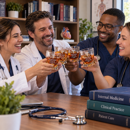 Healthcare Company Gifts – Twisted Decanter Set with 4 Glasses & Wooden Box – image 05
