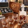 Human Resources Company Gifts – Twisted Decanter Set with 4 Glasses & Wooden Box
