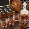 Legal Company Gifts – Twisted Decanter Set with 4 Glasses & Wooden Box