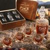 Gift for Outdoorsmen – Twisted Decanter Set with 4 Glasses & Wooden Box