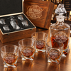 Retirement Gift – Twisted Decanter Set with 4 Glasses & Wooden Box