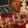 Valentine's Day Gift – Twisted Decanter Set with 4 Glasses & Wooden Box