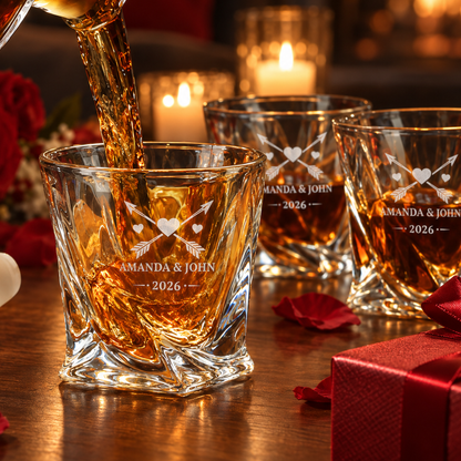 Valentine's Day Gift – Twisted Decanter Set with 4 Glasses & Wooden Box – image 14