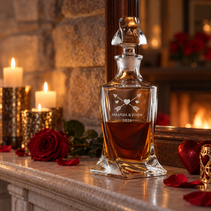 Valentine's Day Gift – Twisted Decanter Set with 4 Glasses & Wooden Box – image 18